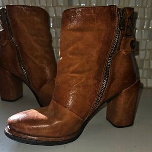 Brown Leather Ankle Boots